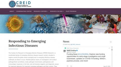 Screenshot of CREID homepage